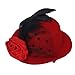 Produktbild Damen Haarspange Nettogarn Dekoriert Feather Burlesque Punk Mini Top Hut Rot