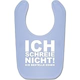 Sprüche Baby - Ich schreie nicht, ich bestelle Essen! - Süßes Baby Lätzchen als Accessoire für Jungs und Mädchen