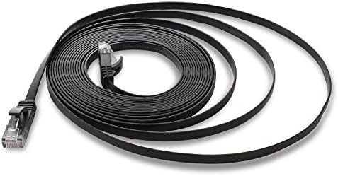 Cat6 Ethernet Cable Flat 25ft Black,Jadaol® Network Cable Cat6 Flat Ethernet Patch Cable,Internet Cable with Rj45 Connectors-25 Feet Black (7.6meters)