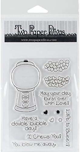 Two Paper Divas Clear Stamps 7 x 4.5-inch I Chews You, Acrylic, Multicolour, 0.38x11.43x21.59 cm