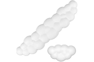 AILRINNI Poggiapolsi per Tastiera e Mouse a Forma di Nuvola, Base Ergonomica e Antiscivolo, Tastiera Cloud con Poggiapolsi Mouseper Digitazione,Gioco-Bianco