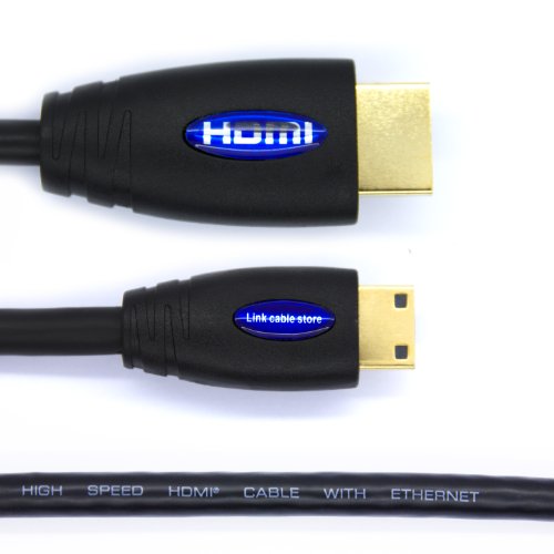LCS – 1.5M – Mini HDMI Kabel 1.4 / 2.0 – FULL HD 1080p / Ultra HD 2160p – Hochgeschwindigkeits mit ETHERNET und 3D – Dreifach-Abschirmung – Vergoldete kontakte – Unterstützt neuen Technologien ARC – CEC – Deep Color und x.v.Color – Kompatibel mit dem neuen Tablet-PC - 4