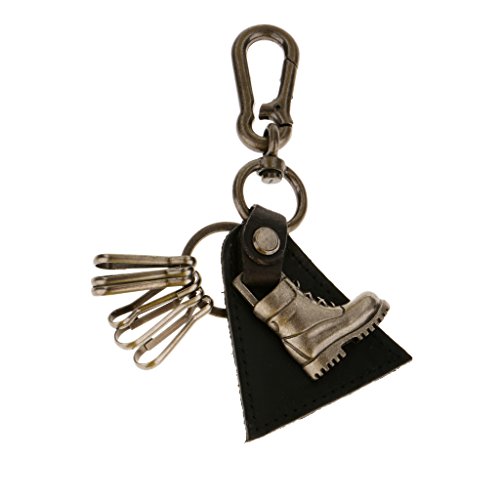 Preisvergleich Produktbild Punk Martin Stiefel Lederschlüsselring Schlüsselanhänger Keeper Halter Schwarz