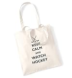 Keep calm and watch hockey tote bag