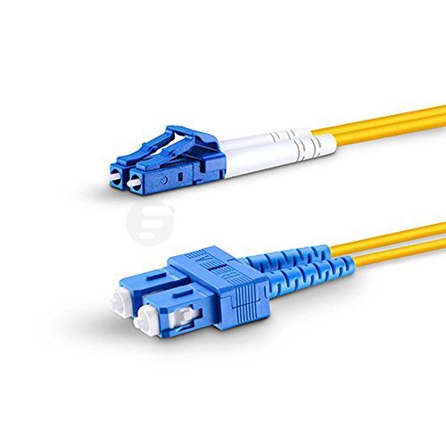 FOConnectivity LC UPC to SC UPC Duplex 2.0mm OFNR 9/125 OS2 Single Mode Fiber Optic Patch Cable - 1m (3ft)