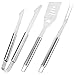 SIEGES BBQ Grillbesteck -Set, 3 Stück Grill-Zubehör Edelstahl-Geschirr Inklusive Schaufel Zangen & Gabel für Outdoor-Camping-Picknick