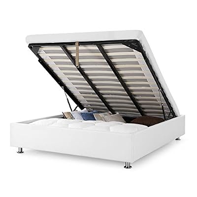 Confort + LIT COFFRE CLEVER Blanc 140x190 cm