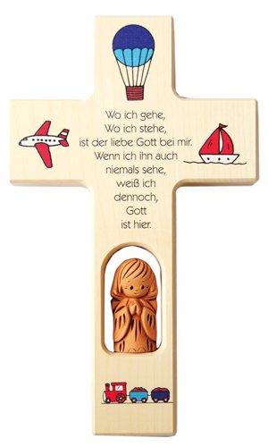 Neumeyer N418 Kinderkreuz, Holz, 20 x 12 x 2,5 cm, natur
