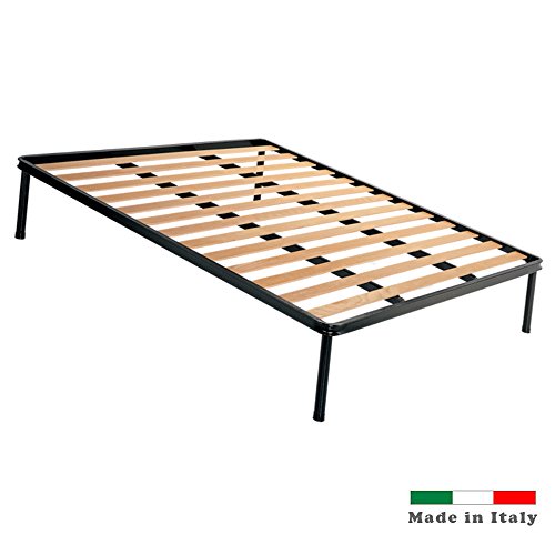 comprare on line Dormiland - Rete Letto Matrimoniale 2 Piazze 160x190 a 14 Doghe Con Doppia Barra Centrale e Piedi Struttura Portante Interamente In Ferro e Doppia Barra di Rinforzo Centrale prezzo