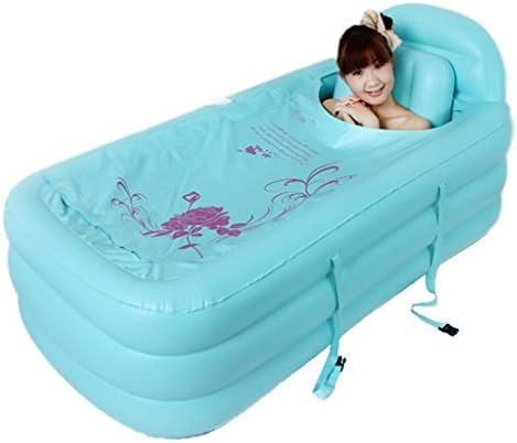 DA SHUN CHANG Thickening Inflatable Inflatable Bath Folding Bath Tub Bath Tub Tub Tubing Tub Adult Tub Tubing Bath Tub Blue, Pink Bath Bathtub ( Color : Blue )