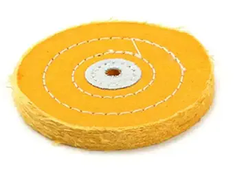 SWISSO 4 Inch Cloth Buffing Polishing Wheel Buffer Polish Grinder White Pad 4mm Arbor Yellow