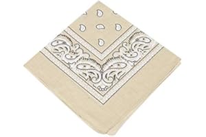 BARGAIN VILLAGE [UK SELLER] Men's/Women's Bandana Head Scarf Neck Scarves Paisley 100% COTTON (beige)