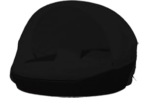 MUROSS Outdoor Daybed Cover 90" Waterproof Patio Daybed Cover Oxford Cloth Round Canopy Day Bed Sofa Cover UV Resistant Garden Furniture Cover for All Weather Protection (Black/Khaki)(Black)