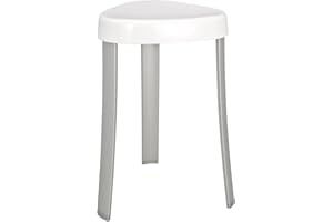 ‎WENKO WENKO Hocker Corrente Weiß Badhocker aus Kunststoff/Aluminium Weiß
