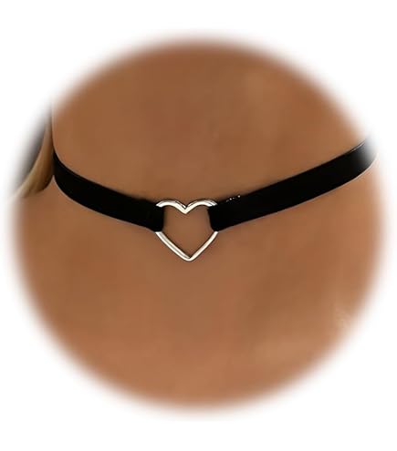 Collier Ras Du Cou Gothique En Cuir Avec Cœur - Style Punk Pour Femme