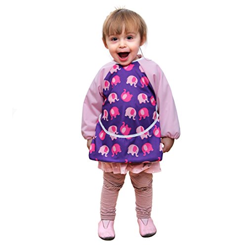 aviloo – Ärmel-Lätzchen für Babys – 100% wasserdicht und abwischbar – extra lang – mit Auffang-Tasche und Klettverschluss … - 6