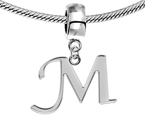 Sterling Silver Alphabet Charm for pandora and troll bracelet - Fits all Pandora Bracelets - Letters A to Z
