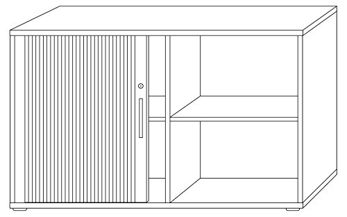 Preisvergleich Produktbild Hammerbacher Rollladenschrank 1732S 2OH RE weiss / silber
