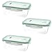 Produktbild Culinario 3 Stück Cloc Frischhaltedosen aus Glas, 1860 ml, mit Mikrowellen-Deckel, in grün