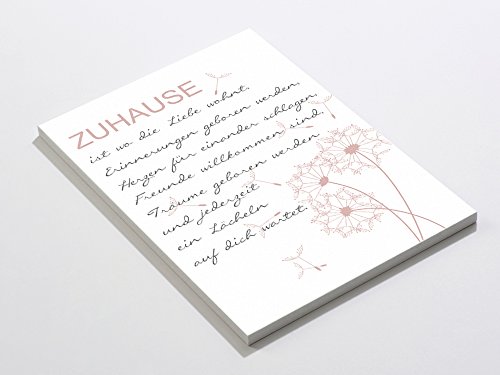 Graz Design® Kunstdrucke Wandbilder Hartschaumbilder Zuhause ist wo die Liebe wohnt Herzen (DIN A4) - 2