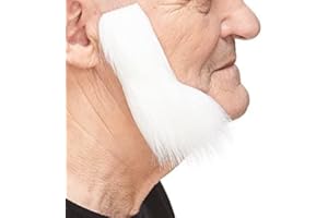 Mustaches Self Adhesive, Novelty, Fake Mutton Chops Sideburns, White Color