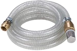 CHM GmbH Tuyau d'aspiration de 2,5 cm avec pompe 7 m (laiton) avec clapet anti-retour