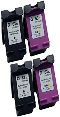 Komada 2X Compatible For HP63XL (2Black/2Color) Ink Cartridges High Quality and Large Capacity For HP Deskjet 1110 1112 2130 3630 3632 ENVY 4520 OfficeJet 3830 4650 Printer