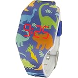 Kiddus Orologio digitale a LED bambini, ragazze, adulti. Cinturino comodo in morbido silicone. Batteria giapponese lunga dura