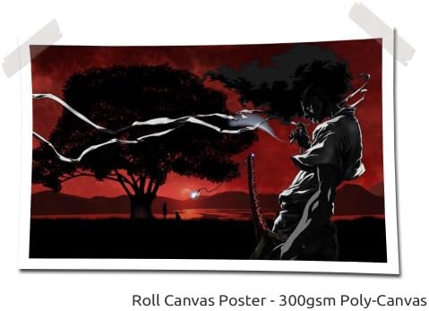 Blood Drenched Sundown Afro Animated Comic, Size: 16" x 12" (40cm x 30 cm Approx), Anime Naruto Manga Canvas Poster Art Picture Print (CANVAS POSTER)