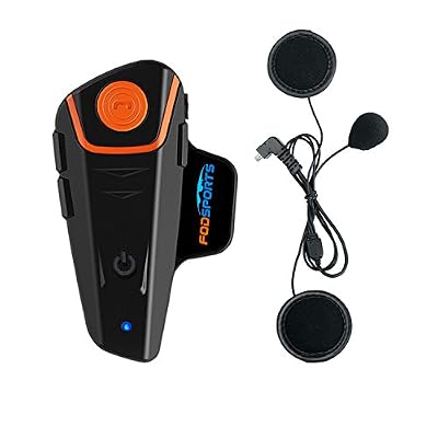 Fodsports Bluetooth Moto Intercom BT-S2 1000M Système de Communication de Moto Bluetooth Interphone Casque avec Cordon Doux / Câble Microphone pour Moto Ski (Imperméable, 2-3 Riders Pairing, Noir)