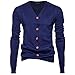 Produktbild Swallowuk Herren Strickjacke Vintage Herbst Winter Warm Slim Fit Strickpullover Männer Jacke Mantel Open Cardigan V-Ausschnitt Sweatshirt Outwear Knitwear (XXL, Marine)