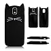 Produktbild Galaxy J5 2017 Hülle, MingKun Cartoon Cute Beard Katze TPU Schutzhülle für Samsung Galaxy J5 2017 J530 Handyhülle Silikon Soft Zurück Case Cover mit Kratzfeste Scratchproof Stoßdämpfende Handy Protektiv Tasche Schale Bumper - Cat Schwarz