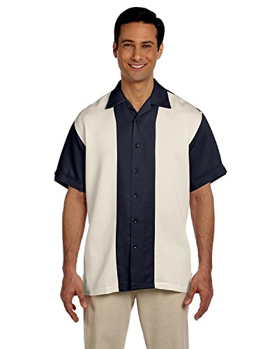 Harriton para hombre Bahama de dos tonos Cable campamento camisa