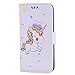 Produktbild Apple iPhone X / iPhone 10 Hülle, Chreey (Unicorn) Niedlich [Regenbogen Einhorn] Glitzer Handyhülle Premium PU Leder Tasche Flip Wallet Cover mit Standfunktion Kartenfach Schutzhülle [Weiß]