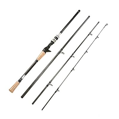 Lixada 4 Sections Spinning/Casting Canne à Pêche Haute 99% Carbone Rods de Pêche (Casting, 2.1m)