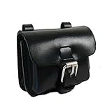 Maße (BxHxT): 12x9x4 cm Shalimar Kleine Bauchtasche - Gürteltasche aus Sattelleder v Size: \'S\' Horizontal, Colour:Black