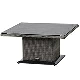 Aluminium-Untergestell Gardino  -Geflecht Spraystoneplatte höhenverstellbar mittels Hydrauliksystem pflegeleicht witterungsbeständig lichtecht