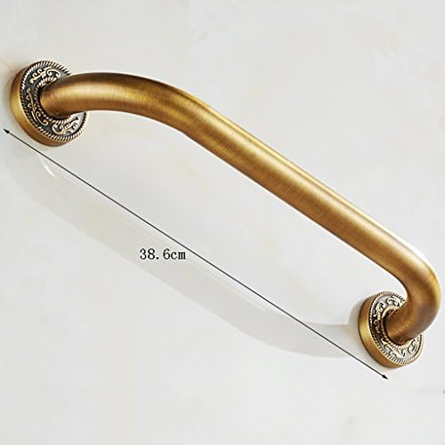 bathtub grab bars Bathroom Handle Copper Bathroom Armrest Non-slip Barrier-free Handrails Elderly Bathtub Bathroom Handrails Shower Grab Rail shower safety bars ( Size : 38.6cm )