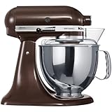 KitchenAid KSM150PSEES Artisan - Batidora amasadora, 10 velocidades, diseño de cabezal inclinable, 300 W, color marrón