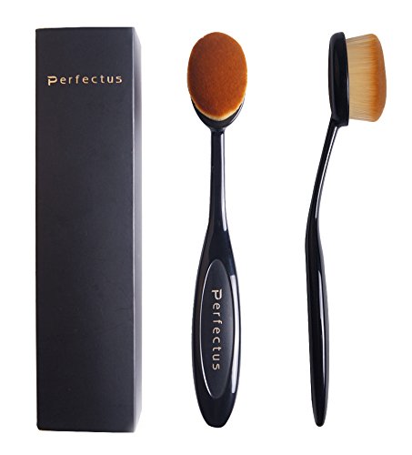 Perfectus Professional Cosmetic Makeup Face Powder Blusher Curve Oval Foundation Brush (black)