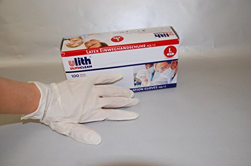 Preisvergleich Produktbild ULITH Latex Einmalhandschuhe, ungepudert, S - klein, 100 Stück