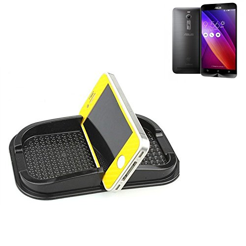 Montaje autoadhesivo de goma para el salpicadero / escritorio, adecuado para Asus ZenFone 2 2GB RAM, negro. Incl. Compartimento de...