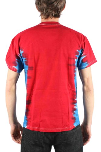 Spider-Man - Tie-Dye Big Print Subway S/S T-Shirt in Red/Royal, XX-Large, Red/Royal