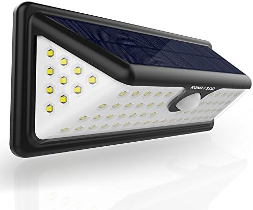 KONDISCO 72LED Solar Light, Solar Wall Light, Solar Outside Waterproof Light , Solar Powered Lamp 72LED 6000K Color Temperature Wide Angle Movement Sensor for Garden, Terrace, Path Lighting, Garden Decoration, Garage, Staircase etc.