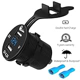 ♪【Was bekommen Sie】Dual USB Auto Steckdose mit LED Voltmeter, Garantie von 60-Tage-Geld-Zurück, 5-Jahre-Ersatz und lebenslanger Unterstützung.