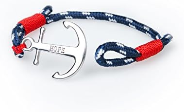 Steel Anchor Hope Love Man Women Shackles Blue Nautical Sailor Rope Cord Braided Wrap Bracelet Wristband