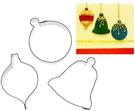 Sugarcraft & Cake Decorating Cutters - Set of Three Christmas Cake Baubles Cutters for Festive Cupcakes or Seasonal Celebration Cakes