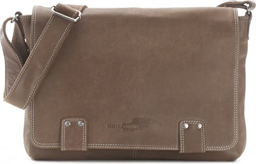 Leder Umh  ngetasche Herren Damen Messenger Bag Leder DIN A4 Ledertasche schwarz braun cognac grau blau 36 x 30 x 8 cm von REBELS   LEGENDS