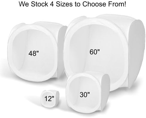 Square Perfect 1045 60-Inch Light Tent Photo Cube Softbox with 4 Colored Backgrounds for Product Photography