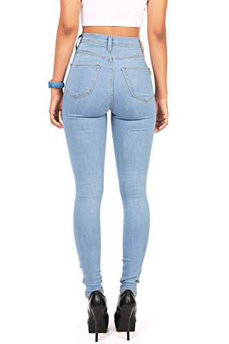 Gemijacka Damen High Waist Skinny Dünn Jeans - 